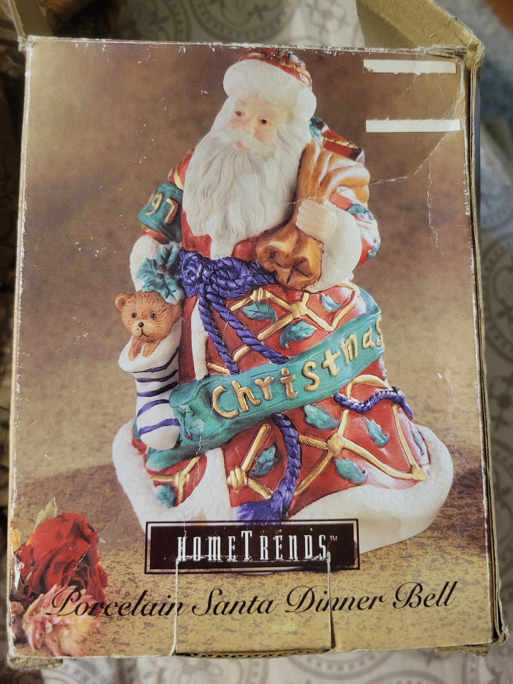 HomeTrends Porcelain Santa Holiday Bell - Multicolor